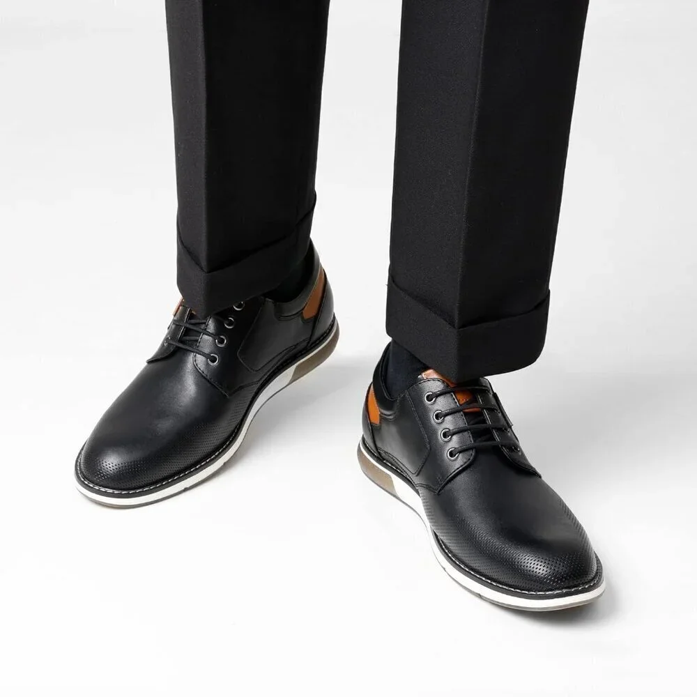 Casual Dress Oxfords Shoes Men's Black Business Formal Comfort Derby Sneakers